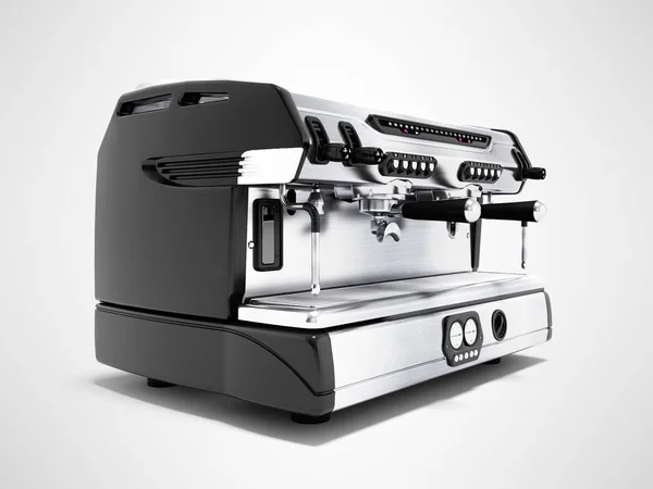 Concept επαγγελματική καφετιέρα σε τέσσερα φλιτζάνια με γάλα 3D Re — Φωτογραφία Αρχείου