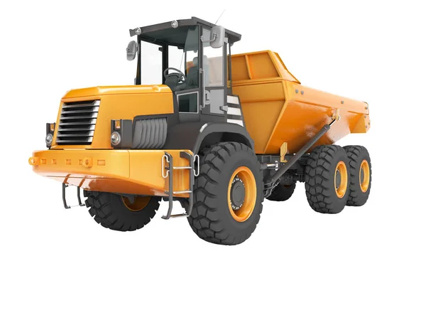 Építőipari gépek narancssárga Billenős teherautók csuklós kerettel — Stock Fotó