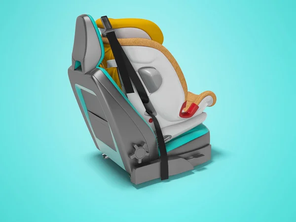 Orange baby bilbarnstol med Fempunkts säkerhets remmar med Isofix 3 — Stockfoto