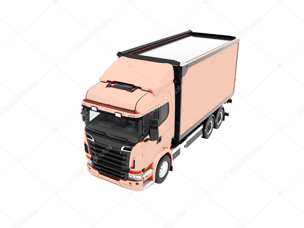 Peach truck with black inserts with carrying capacity of up to f