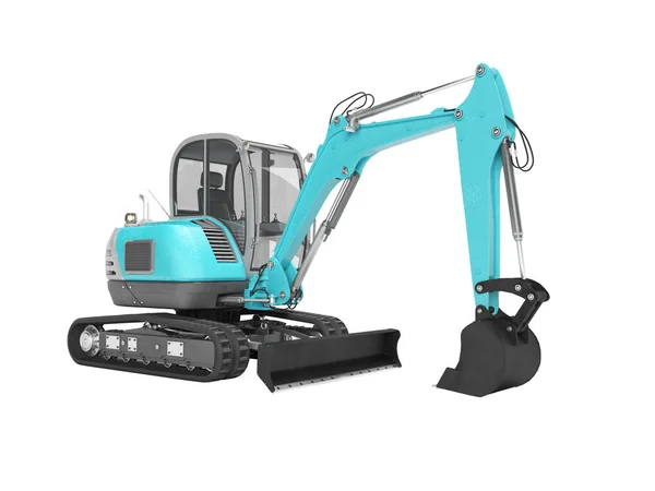 Construction machinery blue excavator with hydraulic mechlopatoy — Stock Photo, Image