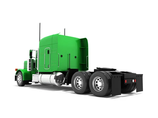 Groene truck zonder aanhangwagen voor lange reizen rond het land 3D — Stockfoto