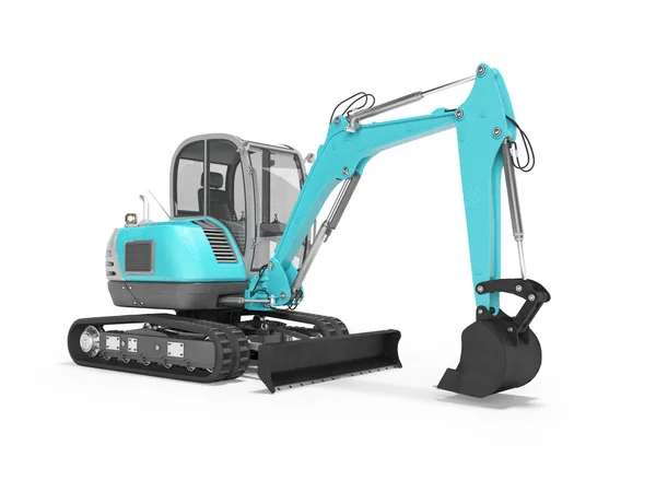 Construction machinery blue excavator with hydraulic mechlopatoy — Stock Photo, Image