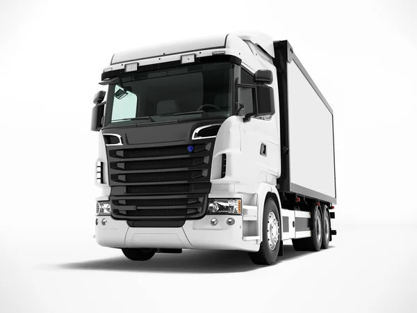 Biała ciężarówka z czarnym wkładką o nośności do f — Zdjęcie stockowe
