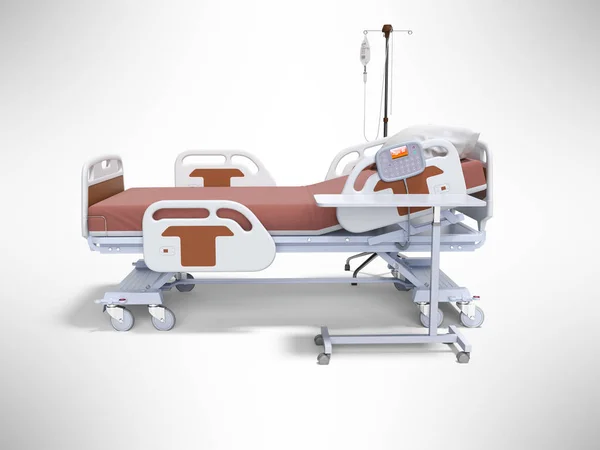 Concept orange lit d'hôpital semi automatique avec compte-gouttes vie gauche — Photo
