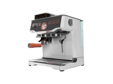 Süt dispenseri ve kahve ile modern metal boynuz kahve makinesi 