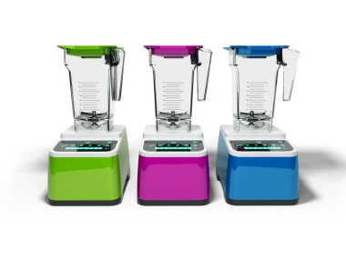 Cam kase elektrikli blender ön görünüm 3d render üzerinde whi ile ayarlayın