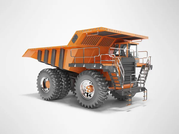 Construction machinery orange mining truck isolated 3D render on