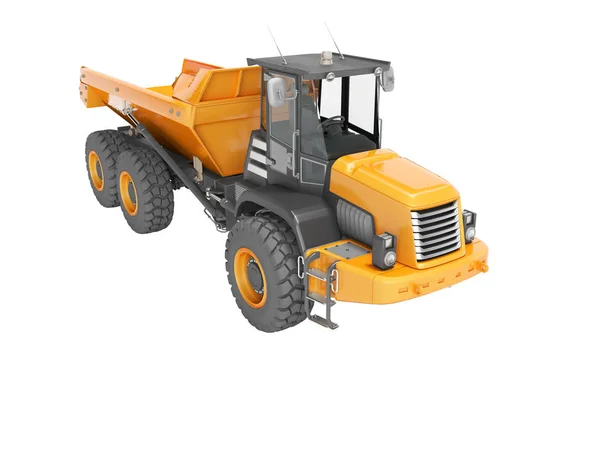 Építőipari gépek narancskőfejtő teherautó szállítására — Stock Fotó