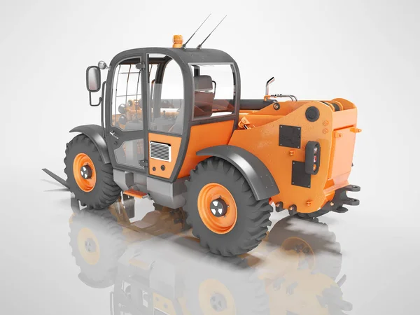 Entreprenadmaskiner orange teleskopisk grävmaskin för hög lyft — Stockfoto