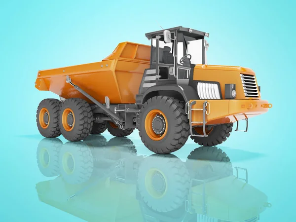 Építőipari gép narancsfejtő teherautó szállítására Ston — Stock Fotó