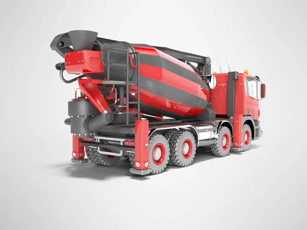 Construction machinery red mixer car for transportation of concr — Stock Photo, Image