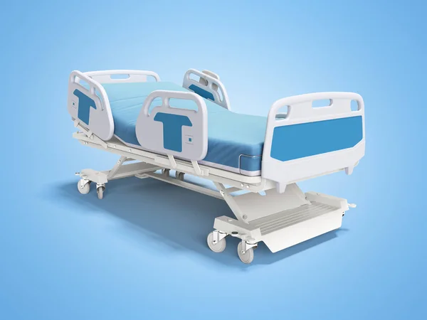 Голубая больничная койка с подъемным механизмом на автономном управлении p — стоковое фото