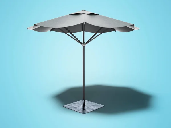 Guarda-chuva para restaurante no suporte central 3D renderizar no bac azul — Fotografia de Stock