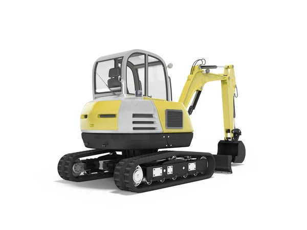 Yellow mini excavator with hydraulic mechpatoy on crawler with l — Stock Photo, Image