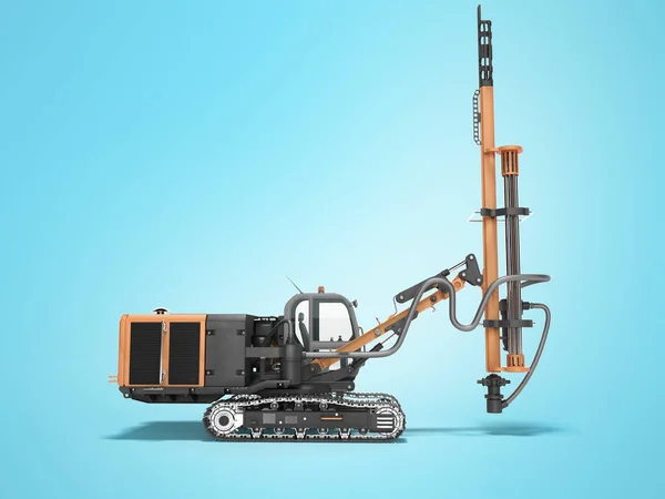 Crawler conceito de equipamento de perfuração móvel para trabalhos de construção 3d ren — Fotografia de Stock