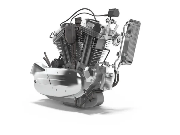 Concept motorcycle engine with radiator with gearbox 3d render o Royalty Free Stock Images