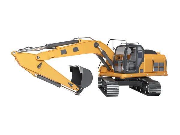 3D rendering concept of crawler excavator working on white backg — ストック写真