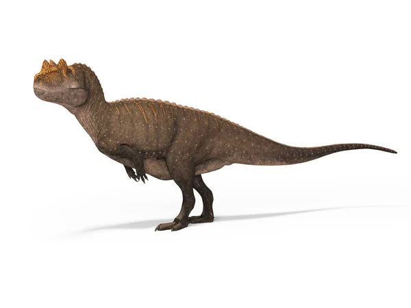 3D απόδοση δεινόσαυρος σε λευκό φόντο με σκιά — Φωτογραφία Αρχείου