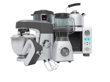 3D ev aletleri hazırlanıyor grup karıştırıcı yiyecek işlemcisi 