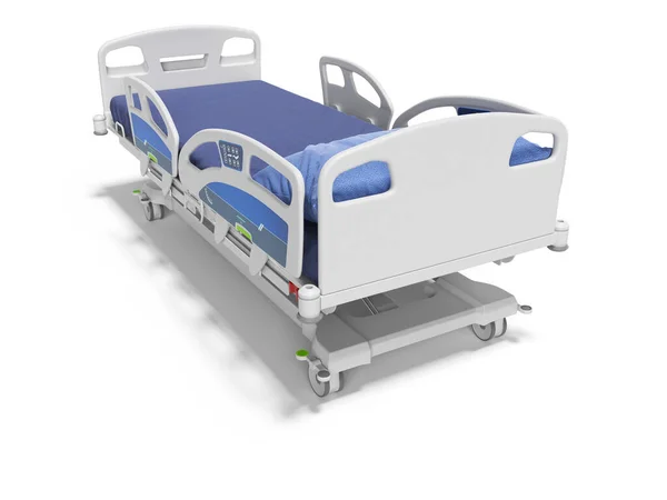 Modern hospital bed with lifting mechanism on the control panel — Stock Photo, Image