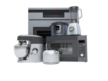 Mutfak elektrikli aletleri grup 3 boyutlu olarak üretildi.