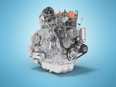 Mavi arkaplanda gölgeli konsept otomobil 3D görüntüleme