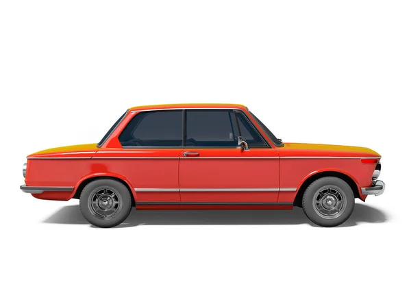 Απόδοση Κόκκινο Κλασικό Αυτοκίνητο Λευκό Φόντο Σκιά — Φωτογραφία Αρχείου