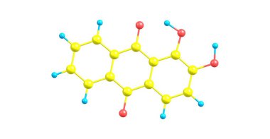 Alizarin veya 1,2-dihydroxyanthraquinone veya Türkiye'de kırmızı bir formülle C14h8o4 organik bileşiktir. 3D çizim