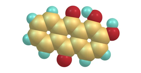 Alizarin Dihydroxyanthraquinone Turkey Red Organic Compound Formula C14H8O4 Illustration — Stock Photo, Image