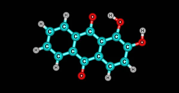 Alizarinová Nebo Dihydroxyanthraquinone Nebo Červenou Turecku Organická Sloučenina Vzorcem C14H8O4 — Stock fotografie