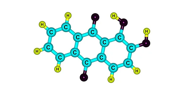 Alizarina Dihidroxiantraquinona Turquía Rojo Compuesto Orgánico Con Fórmula C14H8O4 Ilustración —  Fotos de Stock