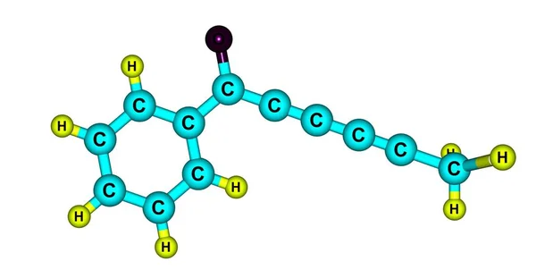 Capillin 化学式 C12H8O と天然有機化合物です イラストレーション — ストック写真