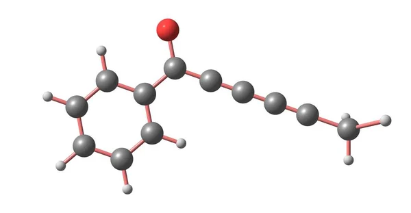 Capillin is a naturally occurring organic compound with the chemical formula C12H8O. 3d illustration