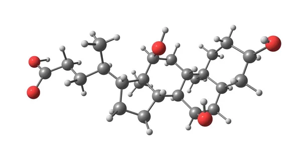 胆酸是一种不溶于水的原发性胆汁酸 是一种白色的结晶物质 胆酸的盐类称为 Cholates — 图库照片