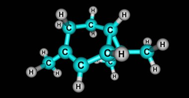 Carene veya delta-3-carene, erimiş yüzüğü cyclohexene ve cyclopropane oluşan bir bicyclic monoterpene var. Carene tatlı ve keskin bir kokusu vardır. 3D çizim
