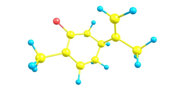 Carvone는 Terpenoids 물질의 가족의 구성원입니다 Carvone 정유에서 자연적으로 일러스트 — 스톡 사진