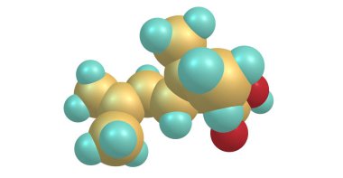 Chrysanthemic asit doğal ve sentetik böcek öldürücüler çeşitli için ilgili organik bir bileşiktir. 3D çizim