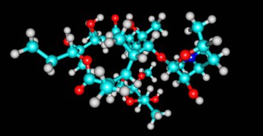 Eritromisin bakteriyel enfeksiyonların sayısı tedavisi için yararlı bir antibiyotiktir. Bu solunum yolu enfeksiyonları, deri enfeksiyonları, içerir bel soğukluğu. 3D çizim
