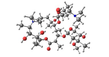 Azitromisin bakteriyel enfeksiyonların sayısı tedavisi için yararlı bir antibiyotiktir. Orta kulak enfeksiyonları, strep boğaz, pnömoni, traveler's ishal içerir. 3D çizim