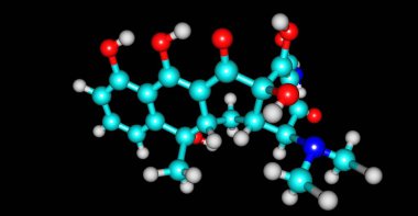 Tetrasiklin enfeksiyonların sayısı tedavisinde kullanılan bir antibiyotiktir. Bu akne, kolera, brusella, veba, sıtma ve frengi içerir. 3D çizim