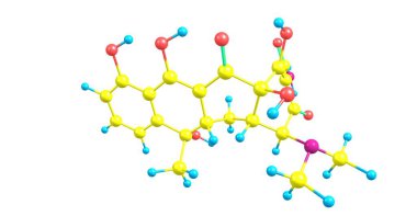Tetrasiklin enfeksiyonların sayısı tedavisinde kullanılan bir antibiyotiktir. Bu akne, kolera, brusella, veba, sıtma ve frengi içerir. 3D çizim