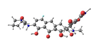 Eravacycline sentetik halojenlenmiş tetrasiklin sınıf antibiyotiktir. Tigecycline için yakından ilgilidir. 3D çizim
