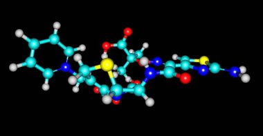Ceftazidime bir dizi bakteriyel enfeksiyonlar, menenjit, pnömoni, sepsis, idrar yolu enfeksiyonları tedavisi için yararlı bir antibiyotiktir. 3D çizim