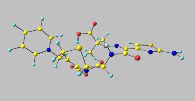 Ceftazidime bir dizi bakteriyel enfeksiyonlar, menenjit, pnömoni, sepsis, idrar yolu enfeksiyonları tedavisi için yararlı bir antibiyotiktir. 3D çizim
