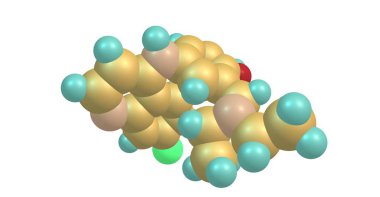 Amodiaquine veya Adq Plasmodium falciparum sıtma zaman basit de dahil olmak üzere sıtma tedavisinde kullanılan bir ilaçtır. 3D çizim