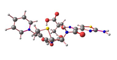 Ceftazidime bir dizi bakteriyel enfeksiyonlar, menenjit, pnömoni, sepsis, idrar yolu enfeksiyonları tedavisi için yararlı bir antibiyotiktir. 3D çizim