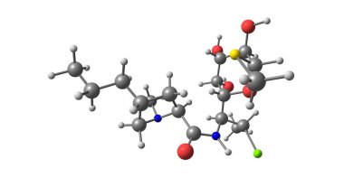 Klindamisin lincosamide antibiyotik bakteriyel enfeksiyonların sayısı tedavisi için yararlı olduğunu: orta kulak ve kemik enfeksiyonları, Pelvik inflamatuar hastalık, zatürree. 3D çizim