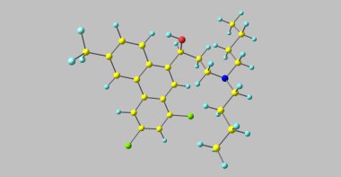 Halofantrine sıtma tedavisinde kullanılan bir ilaçtır. Halofantrine'nın yapısı değiştirilen bir phenanthrene içerir ve antimalarial ilaçlar kinin ve lumefantrine ile ilgili. 3D çizim