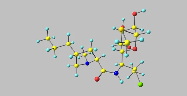 Klindamycin Ett Linkosamid Antibiotikum Användbar För Behandling Ett Antal Bakteriella — Stockfoto